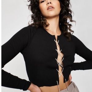 Garage drip rhinestone top